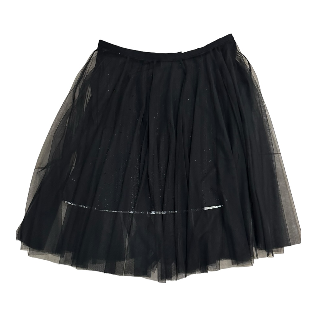 Inc International Concepts Black Tulle Shimmer And Sway Skirt Size L Nwt